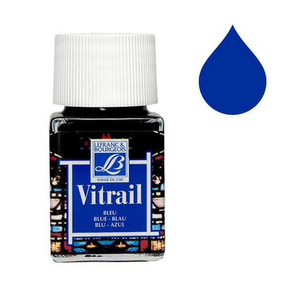 Lefranc & Bourgeois Vitrail 025 blue glass & porcelain paint (50ml) 405092 - 1