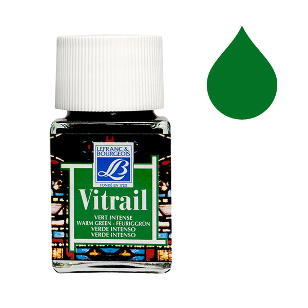 Lefranc Bourgeois Vitrail 534 warm green glass & porcelain paint (50ml) 210250 405106 - 1