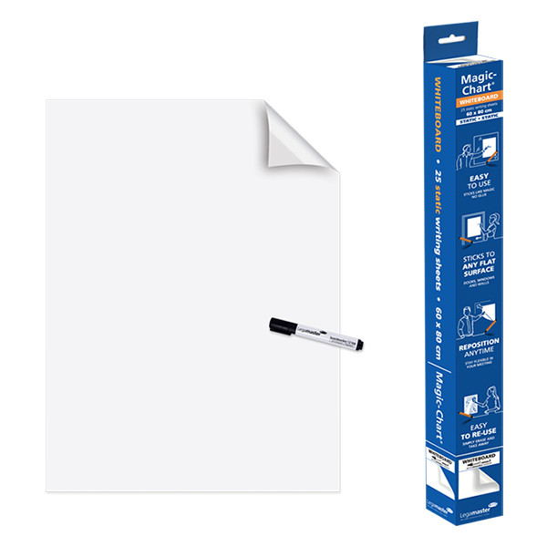 Whiteboard foil 60 x 80cm | Legamaster Magic-Chart | 25 sheets 262001 - 1