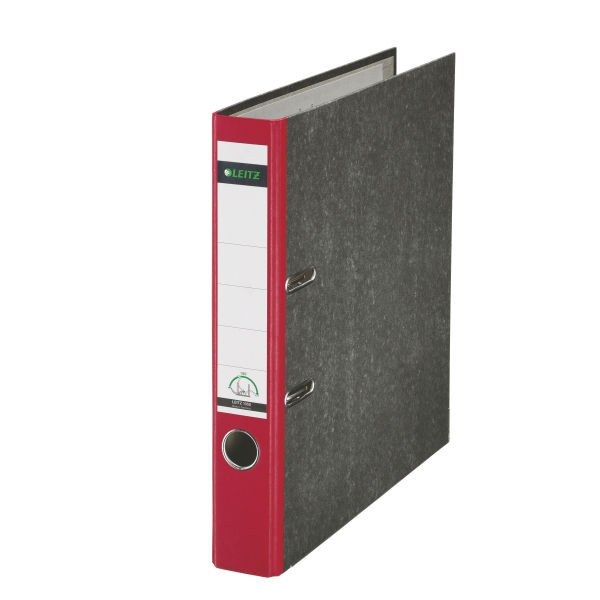 Leitz 1050 red A4 cardboard lever arch file, 50mm 10505025 202510 - 1