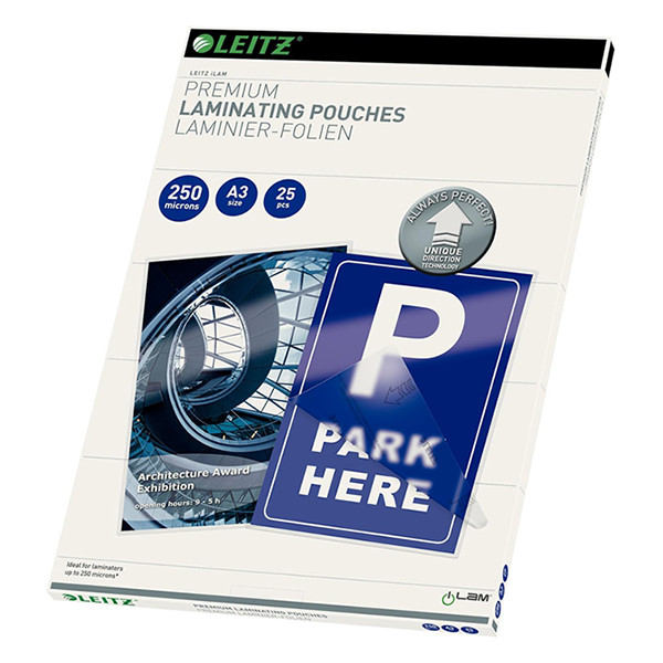 A3 laminating pouch 250 micron | glossy | Leitz iLAM | 25-pack 211110 - 1
