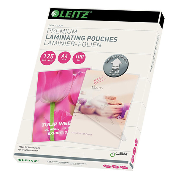 A4 laminating pouch 125 micron | glossy | Leitz iLAM | 100-pack 211092 - 1