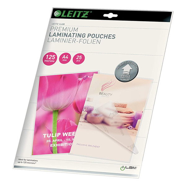 A4 laminating pouch 125 micron | glossy | Leitz iLAM | 25-pack 211090 - 1