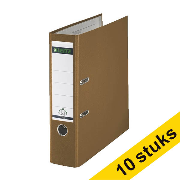 A4 lever arch file | Leitz 1010 plastic | brown 80mm (10-pack) 280075 - 1