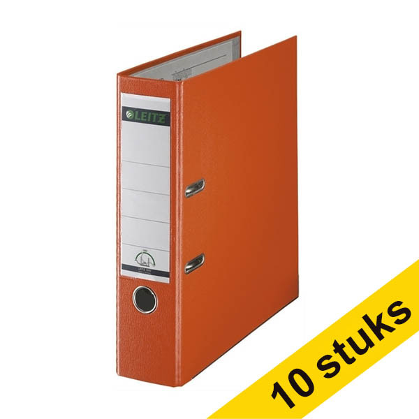 A4 lever arch file | Leitz 1010 plastic | orange 80mm (10-pack) 280065 - 1