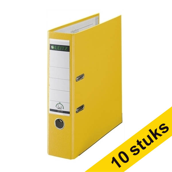 A4 lever arch file | Leitz 1010 plastic | yellow 80mm (10-pack) 280072 - 1