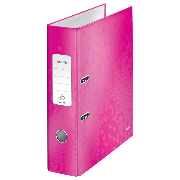 Leitz A4 lever arch file | Leitz WOW 180° cardboard | metallic pink 80mm 10050023 202954 - 1