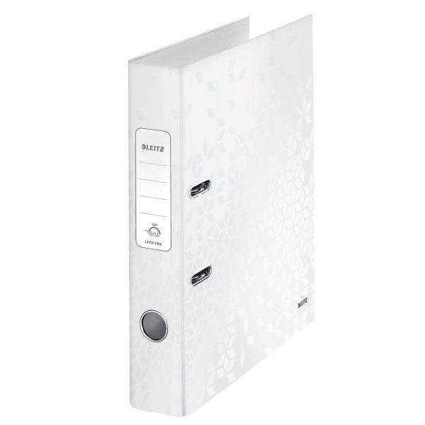 A4 lever arch file (50mm) | cardboard | Leitz 180° WOW metallic white 202962 - 1