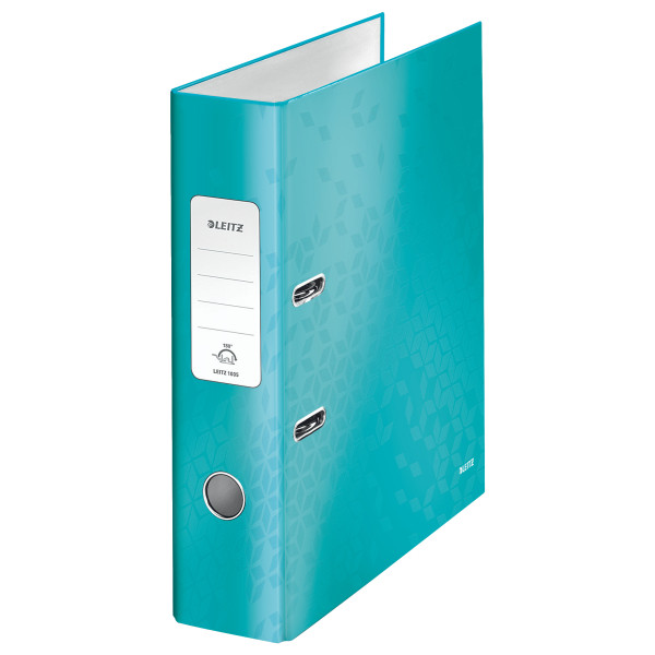 A4 lever arch file (80mm) | cardboard | Leitz 180° WOW ice blue 211765 - 1