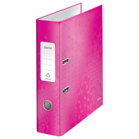 A4 lever arch file (80mm) | cardboard | Leitz 180° WOW metallic pink 202954