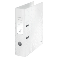 A4 lever arch file (80mm) | cardboard | Leitz 180° WOW metallic white 202952