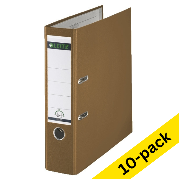A4 lever arch file (80mm) | plastic | Leitz 1010 brown | 10-pack 280075 - 1