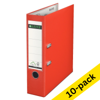 A4 lever arch file (80mm) | plastic | Leitz 1010 light red | 10-pack