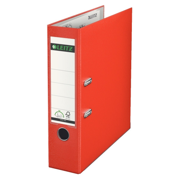 A4 lever arch file (80mm) | plastic | Leitz 1010 light red 211815 - 1