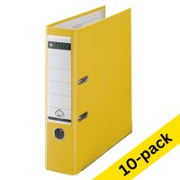 A4 lever arch file (80mm) | plastic | Leitz 1010 yellow | 10-pack