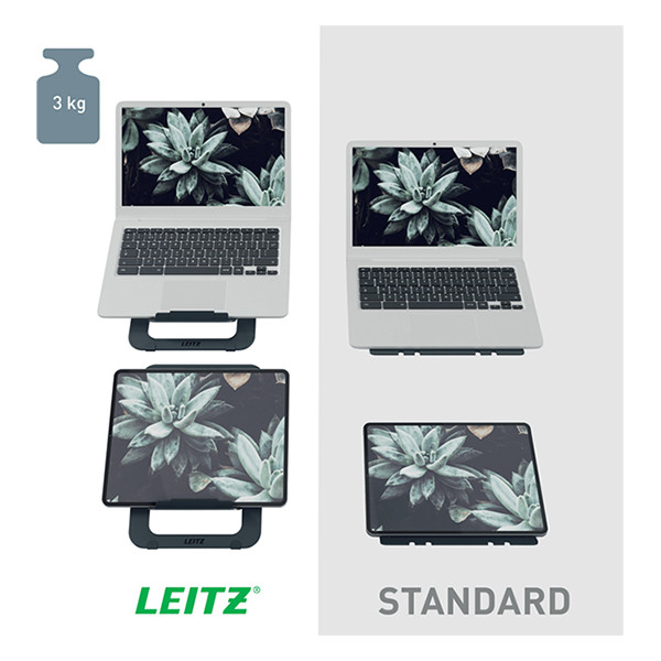 Adjustable laptop stand | ultra-slim | dark grey aluminium | Leitz Ergo 202509 - 10