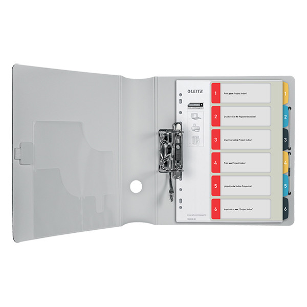 Cardboard printable tabs (6 coloured tabs) | A4, 11-hole | Leitz Cozy 226366 - 2