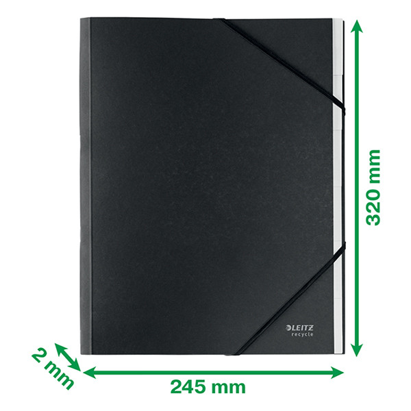 Cardboard tabs (6 tabs) sorting folder | A4 | Leitz Recycle black 226482 - 4