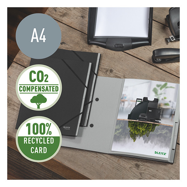 Cardboard tabs (6 tabs) sorting folder | A4 | Leitz Recycle black 226482 - 5