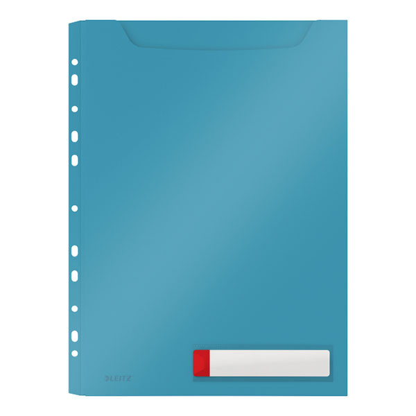 Leitz Cozy Privacy serene blue A4 view folder with fold-out perforation strip (3-pack) 46680061 226401 - 1