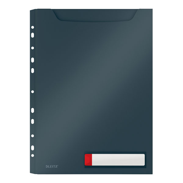 Leitz Cozy Privacy velvet grey A4 view folder with fold-out perforation strip (3-pack) 46680089 226402 - 1