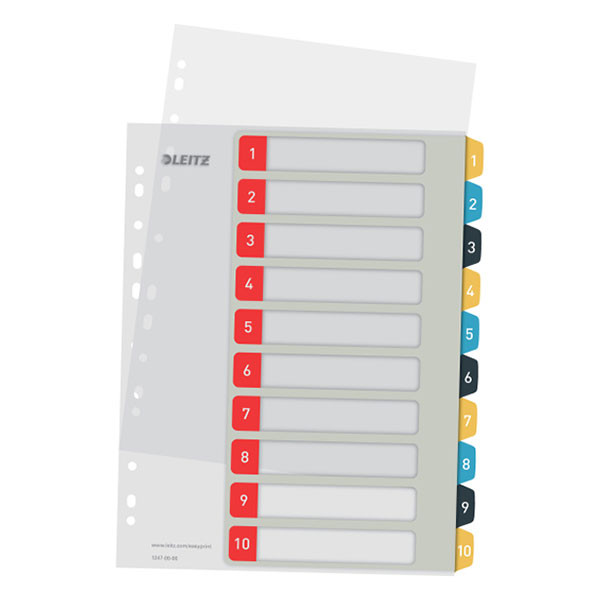 Leitz Cozy white/coloured A4 printable plastic tabs with 10 tabs (11-holes) 12470000 226367 - 1