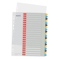 Leitz Cozy white/coloured A4 printable plastic tabs with 20 tabs (11-holes) 12490000 226369