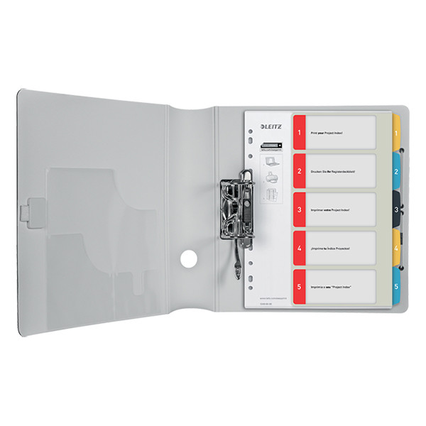 Leitz Cozy white/coloured A4 printable plastic tabs with 5 tabs (11-holes) 12400000 226365 - 2