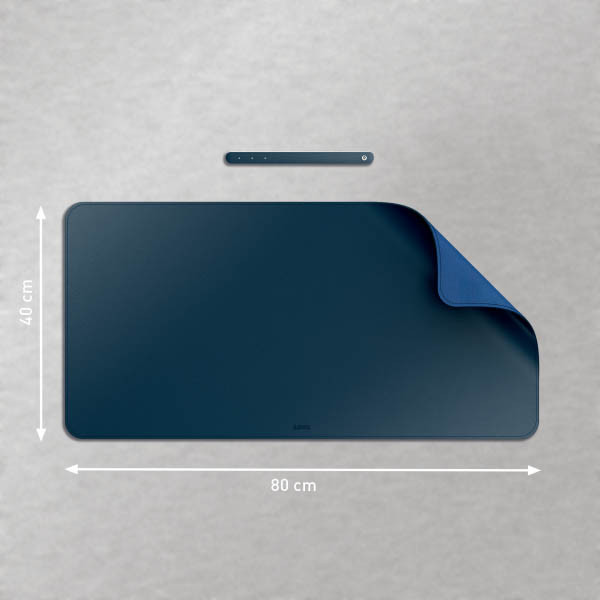 Desk pad | 400 x 800mm | Leitz dark blue leather-look 213460 - 2
