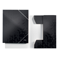 Elastic folder A4 (3-flap) | black cardboard | Leitz WOW 226132