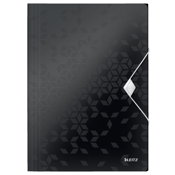 Elastic folder A4 (3-flap) | black plastic | Leitz WOW 226135 - 1
