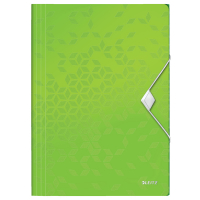 Elastic folder A4 (3-flap) | green plastic | Leitz WOW 226136