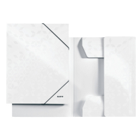 Elastic folder A4 (3-flap) | metallic white cardboard | Leitz WOW 202832