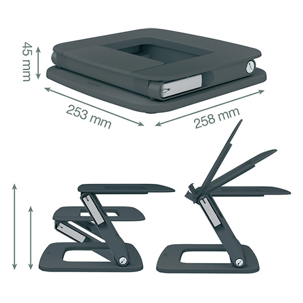 Leitz Ergo Multi-angle dark grey adjustable laptop stand 202545 - 3