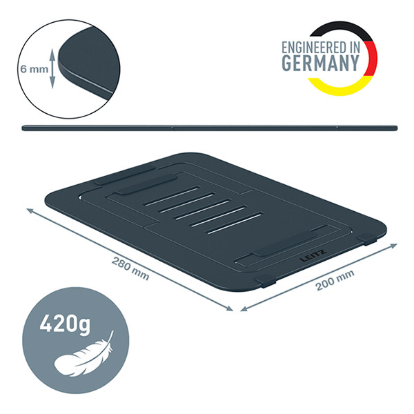 Leitz Ergo dark grey aluminium ultra-slim adjustable laptop stand 63460089 202509 - 6
