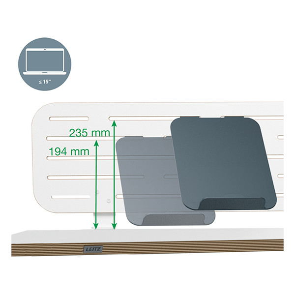Leitz Ergo desk pegboard with laptop holder, 80 x 25cm 202755 - 6