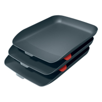 Letter tray (A4) | Leitz Cozy velvet grey | 3-pack 226420