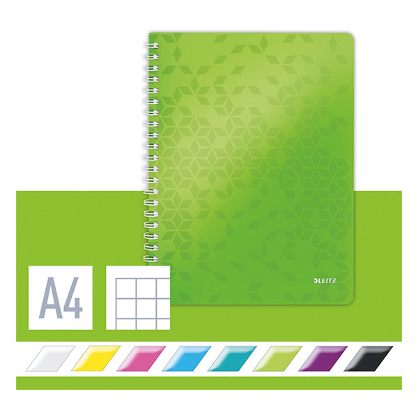 Notepad checkered spiral A4 | 5mm | green | Leitz WOW | 80 sheets 226222 - 3
