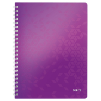 Notepad checkered spiral A4 | 5mm | metallic purple | Leitz WOW  | 80 sheets 211991
