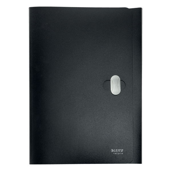 Plastic 3-flap folder with closure | A4 | Leitz Recycle black 226489 - 1