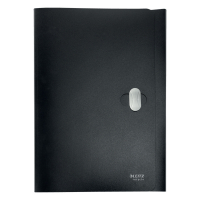 Plastic 3-flap folder with closure | A4 | Leitz Recycle black 226489