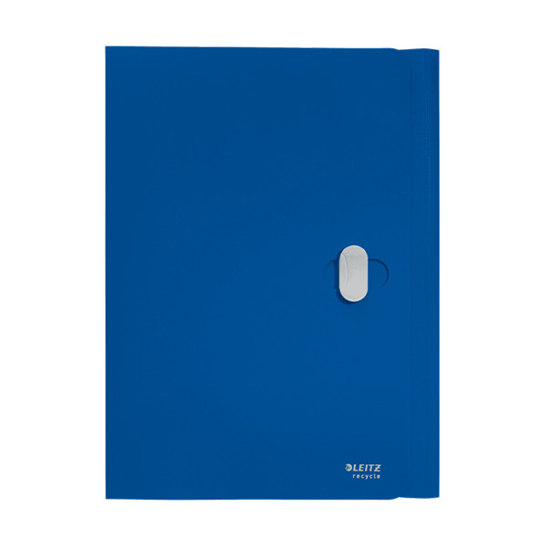 Plastic 3-flap folder with closure | A4 | Leitz Recycle blue 227562 - 1