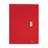 Plastic 3-flap folder with closure | A4 | Leitz Recycle red 227561