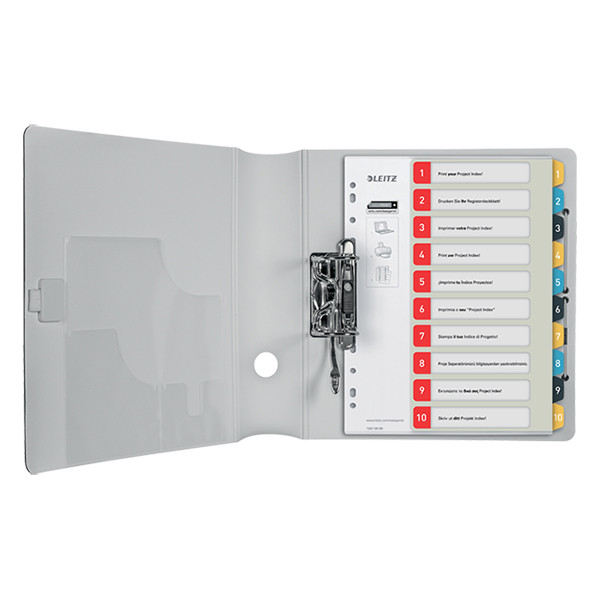 Plastic printable tabs 1-10 (10 white/coloured tabs) | A4, 11-hole | Leitz Cozy 226367 - 2