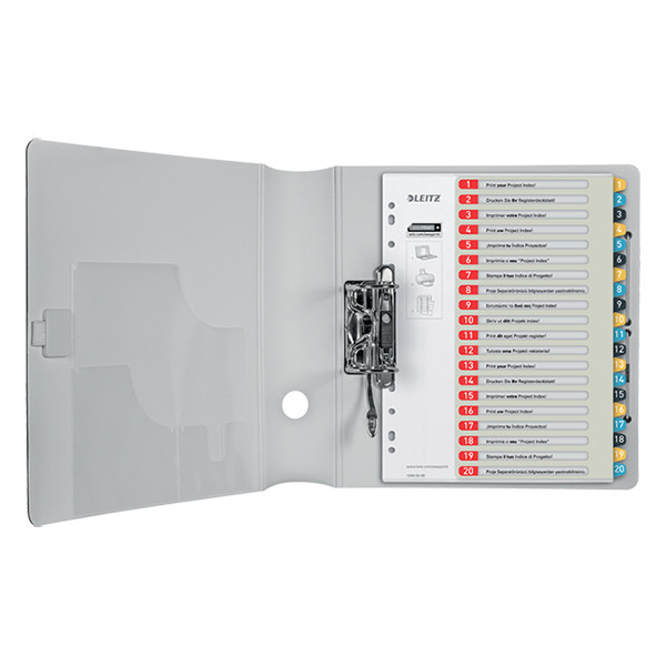 Plastic printable tabs 1-20 (20 white/coloured tabs) | A4, 11-hole | Leitz Cozy 226369 - 2