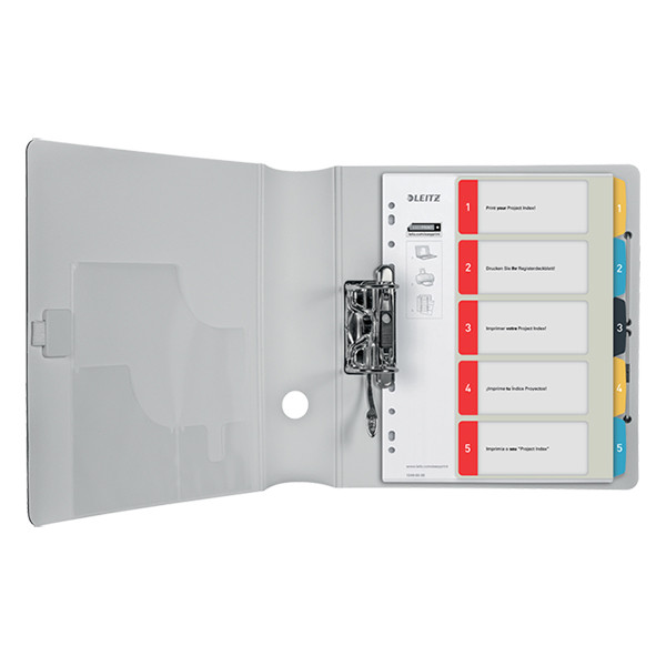 Plastic printable tabs 1-5 (5 white/coloured tabs) | A4, 11-hole | Leitz Cozy 226365 - 2