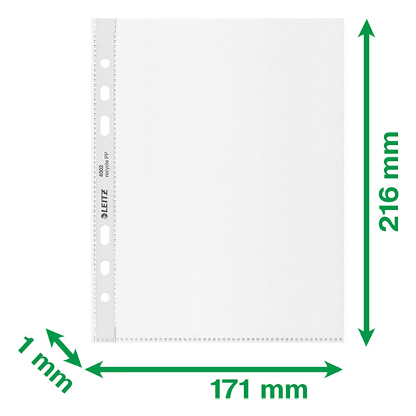 Plastic punched pocket A5, 6-hole | 100 micron | Leitz Recycle | 25-pack 226486 - 3
