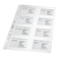 Plastic punched pocket for business cards | A4, 11-hole | 110 micron | Leitz premium | 10-pack 211839