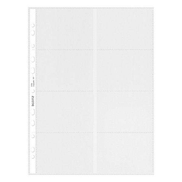 Plastic punched pocket for business cards | A4, 11-hole | 110 micron | Leitz premium | 10-pack 211839 - 2