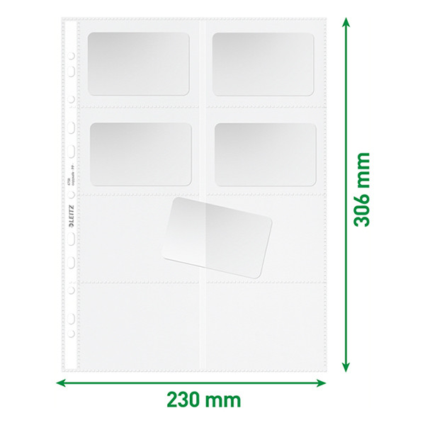 Plastic punched pocket for business cards | A4, 11-hole | 110 micron | Leitz premium | 10-pack 211839 - 3